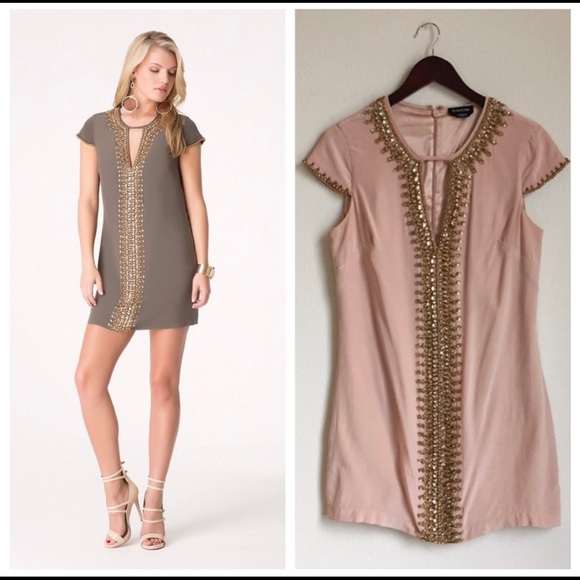 bebe Dresses & Skirts - Bebe rose dust beaded dress